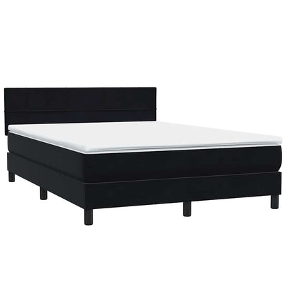 Letto a Molle con Materasso e LED Nero 160x210 cm in Velluto | homemem39