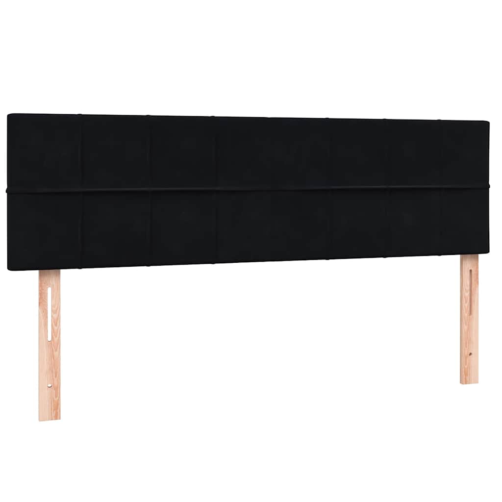 Letto a Molle con Materasso e LED Nero 160x210 cm in Velluto | homemem39