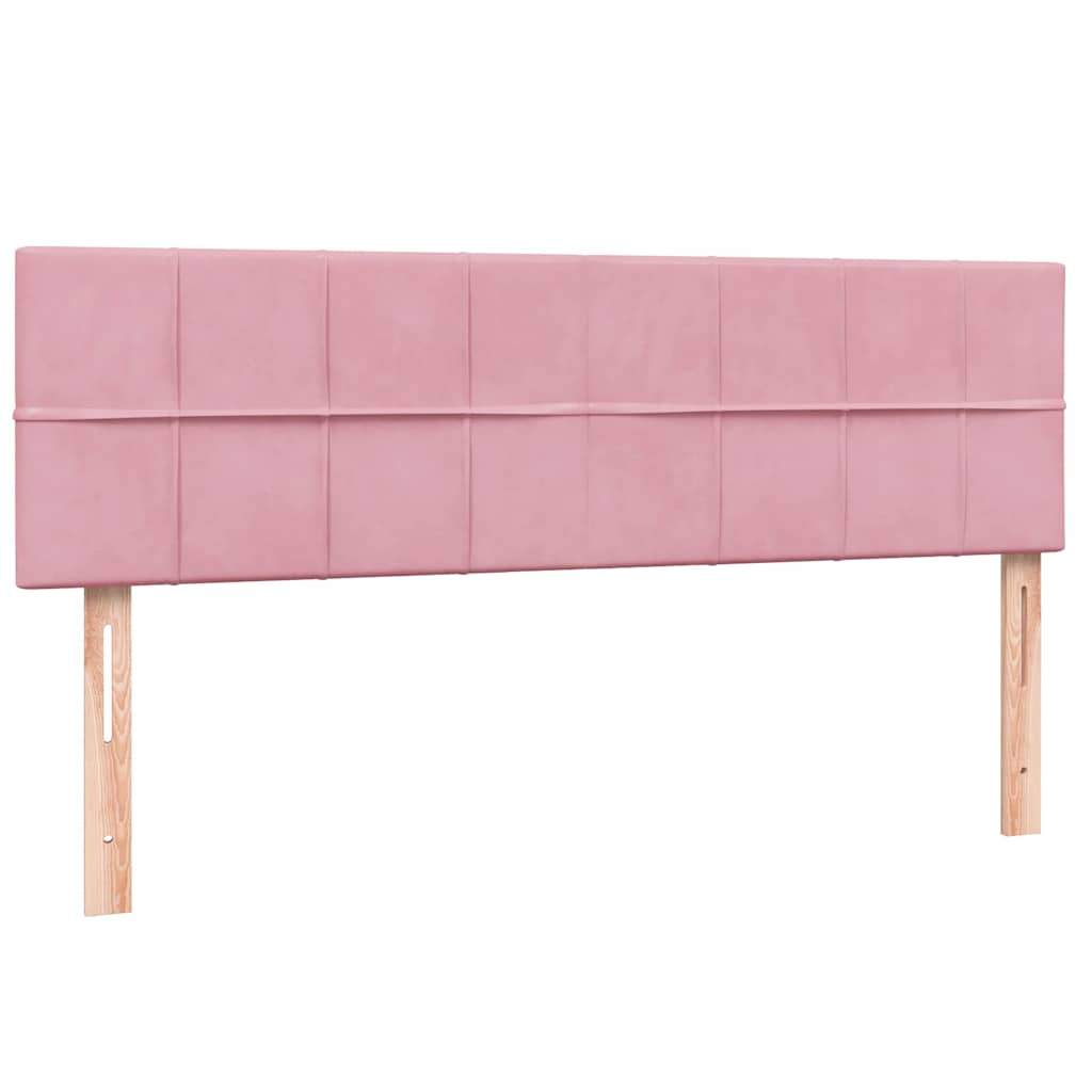 Letto a Molle con Materasso e LED Rosa 160x210 cm in Velluto | homemem39