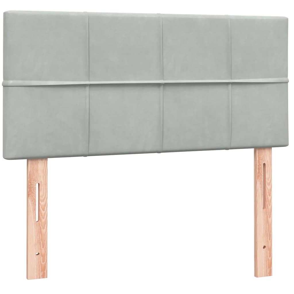 Letto a Molle con Materasso e LED Grigio Chiaro 80x220 cm Velluto