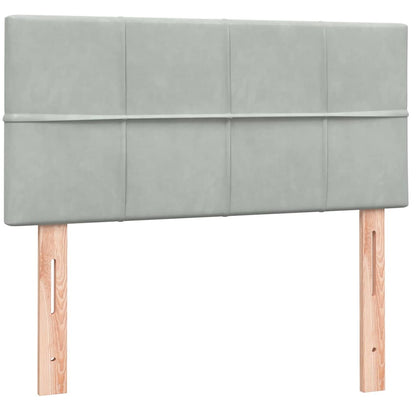 Letto a Molle con Materasso e LED Grigio Chiaro 80x220 cm Velluto