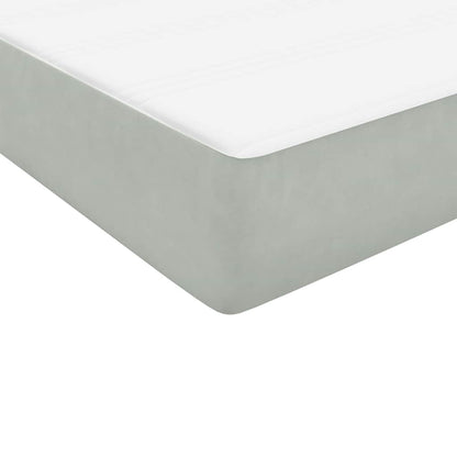 Letto a Molle con Materasso e LED Grigio Chiaro 80x220 cm Velluto