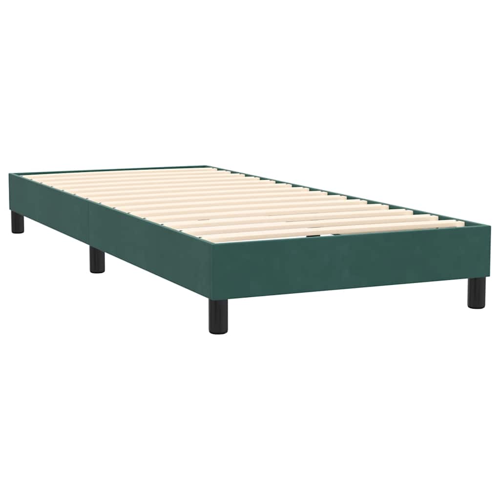 Letto a Molle con Materasso e LED Verde Scuro 80x220 cm Velluto - homemem39