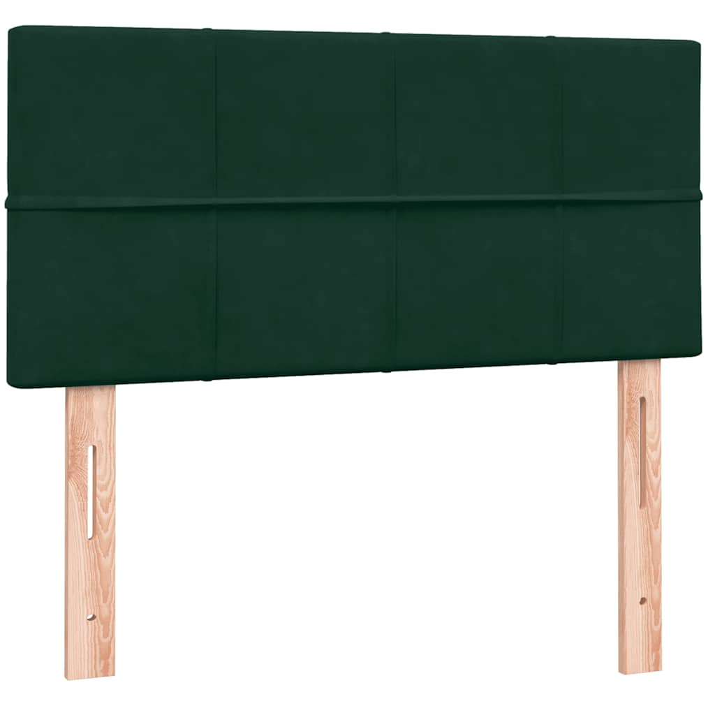 Letto a Molle con Materasso e LED Verde Scuro 80x220 cm Velluto