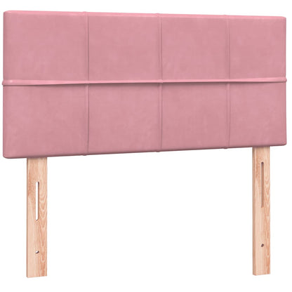 Letto a Molle con Materasso e LED Rosa 80x220 cm Velluto | homemem39