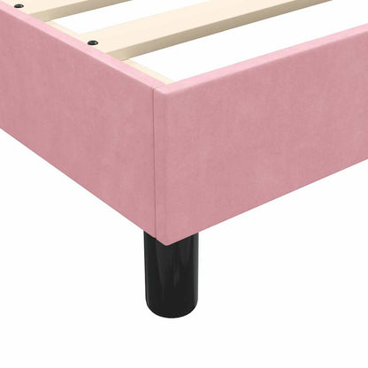 Letto a Molle con Materasso e LED Rosa 80x220 cm Velluto