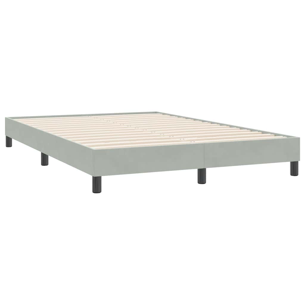 Letto a Molle con Materasso e LED Grigio Chiaro 160x220cm Velluto | homemem39