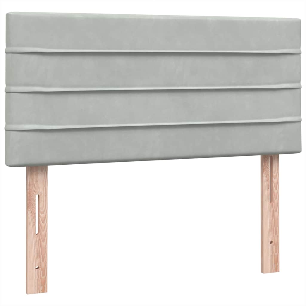 Letto a Molle con Materasso e LED Grigio Chiaro 80x210 cm Velluto | homemem39