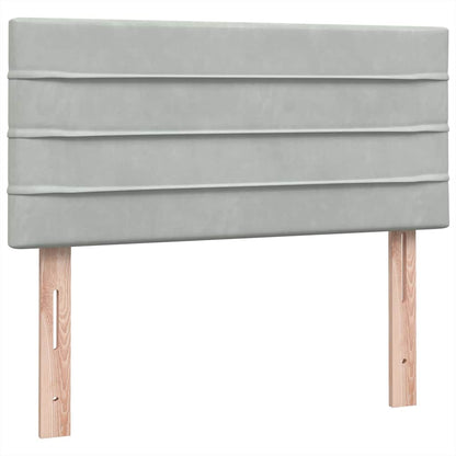 Letto a Molle con Materasso e LED Grigio Chiaro 80x210 cm Velluto | homemem39