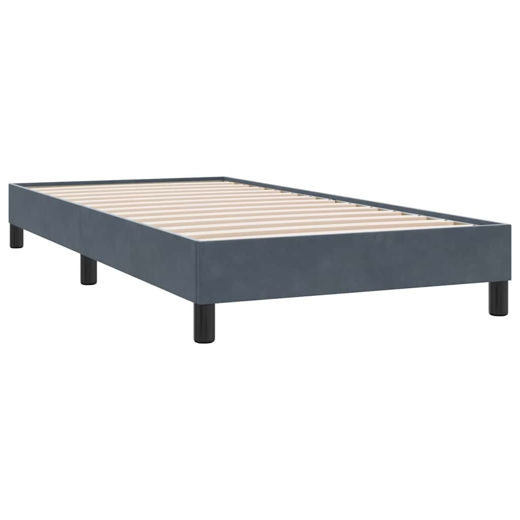 Letto a Molle con Materasso e LED Grigio Scuro 80x210 cm Velluto