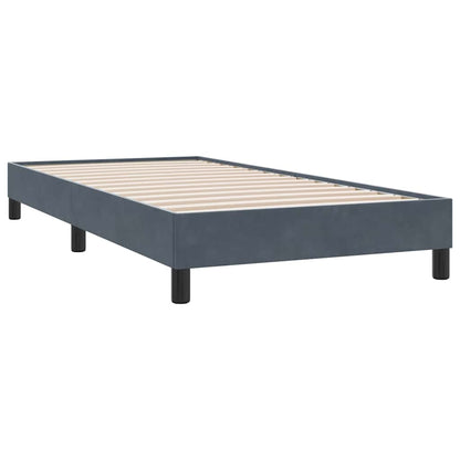 Letto a Molle con Materasso e LED Grigio Scuro 80x210 cm Velluto