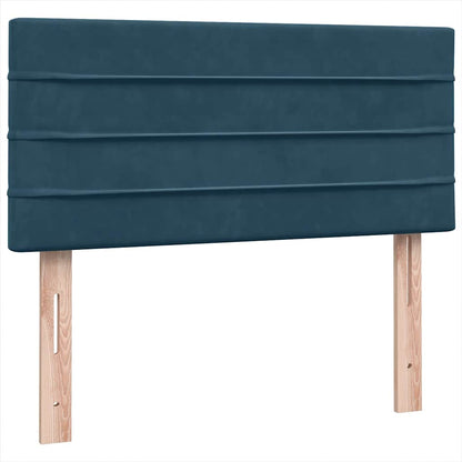 Letto a Molle con Materasso e LED Blu Scuro 80x210 cm Velluto | homemem39