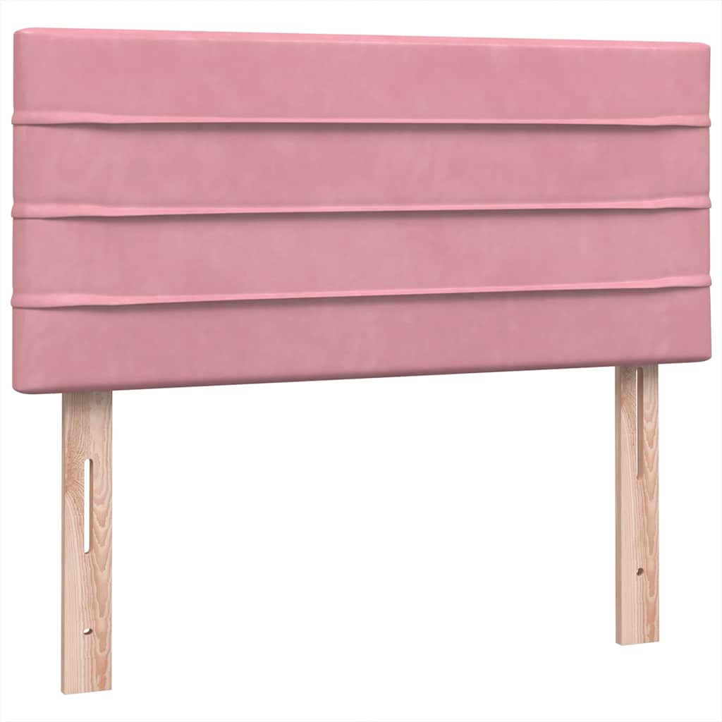 Letto a Molle con Materasso e LED Rosa 90x210 cm Velluto | homemem39