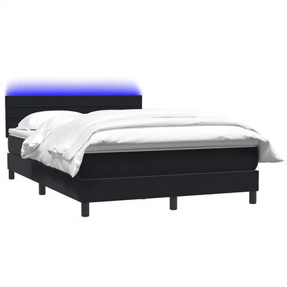 Letto a Molle con Materasso e LED Nero 160x210 cm in Velluto | homemem39