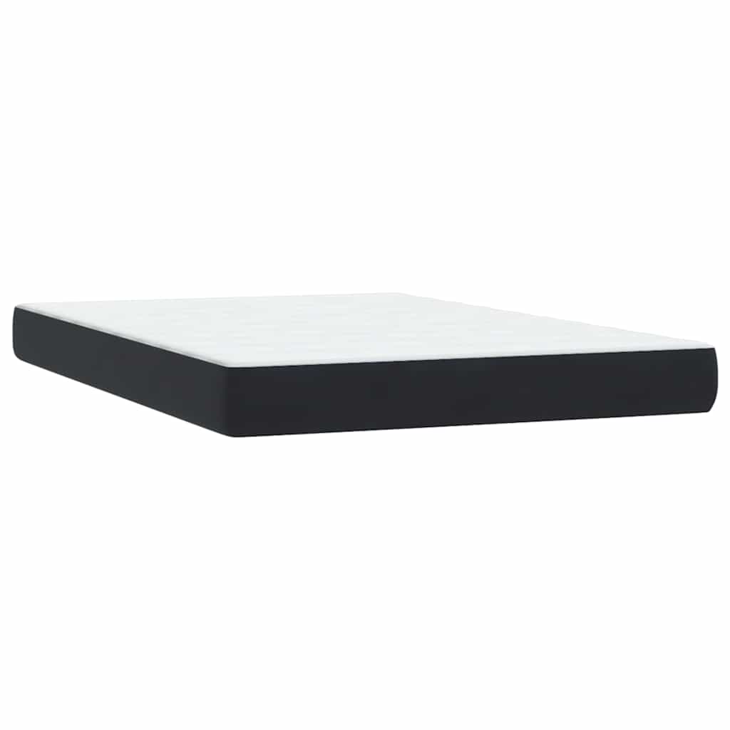 Letto a Molle con Materasso e LED Nero 160x210 cm in Velluto