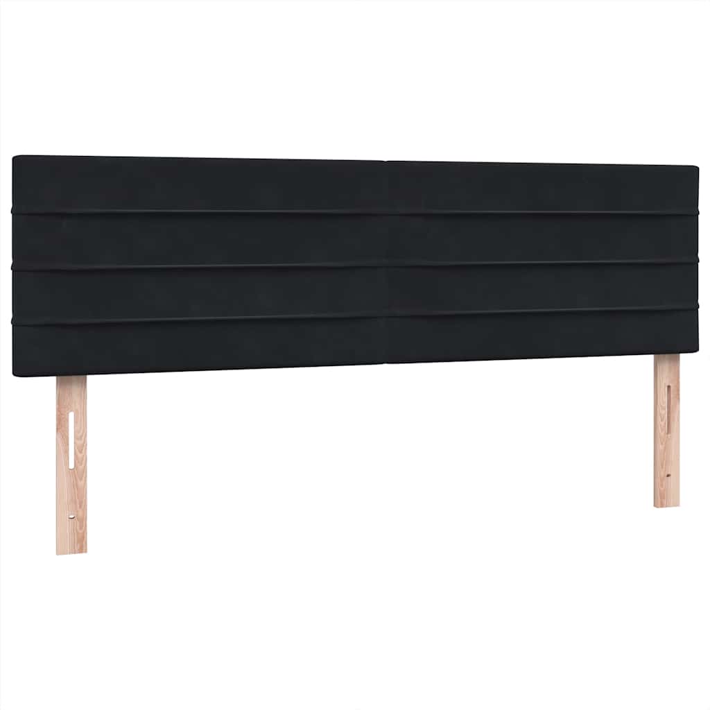 Letto a Molle con Materasso e LED Nero 160x210 cm in Velluto | homemem39