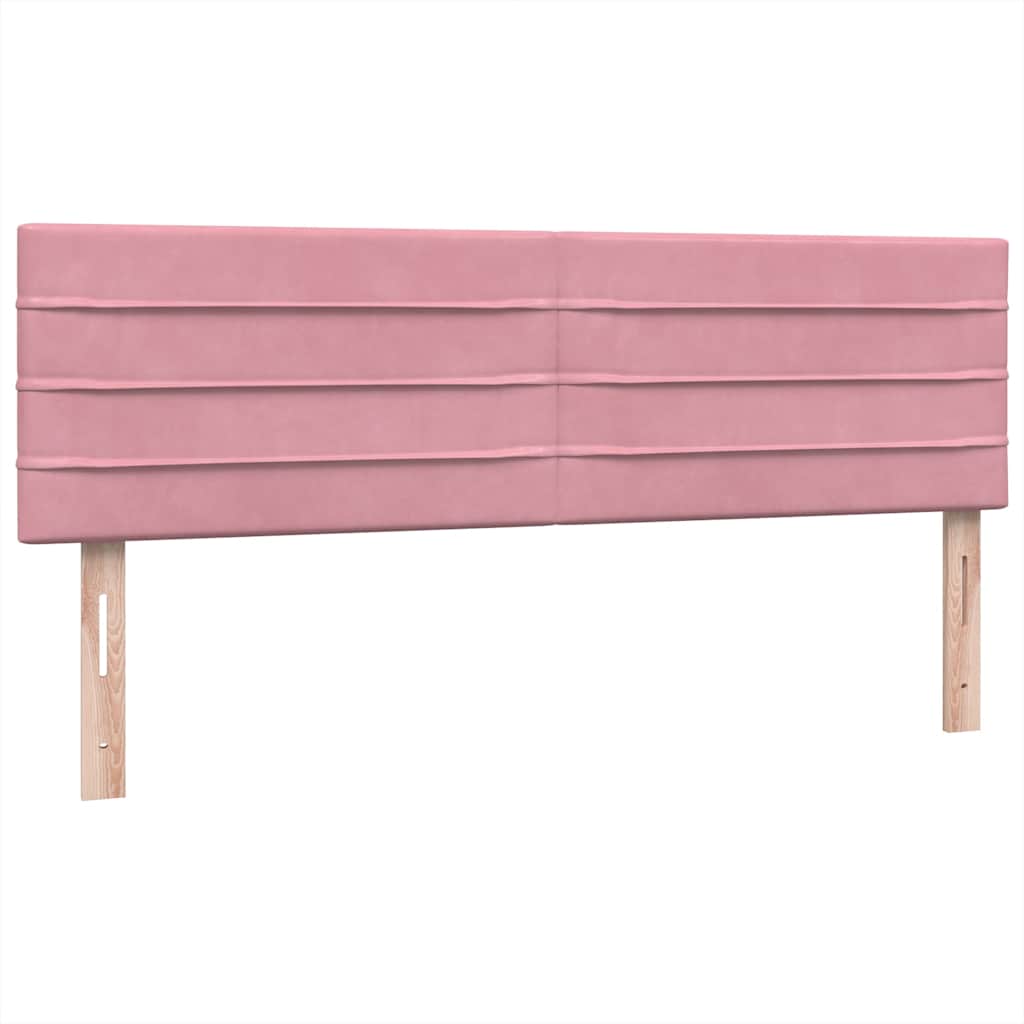 Letto a Molle con Materasso e LED Rosa 160x210 cm in Velluto | homemem39