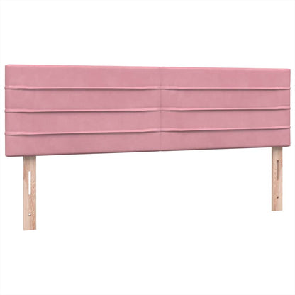Letto a Molle con Materasso e LED Rosa 160x210 cm in Velluto | homemem39