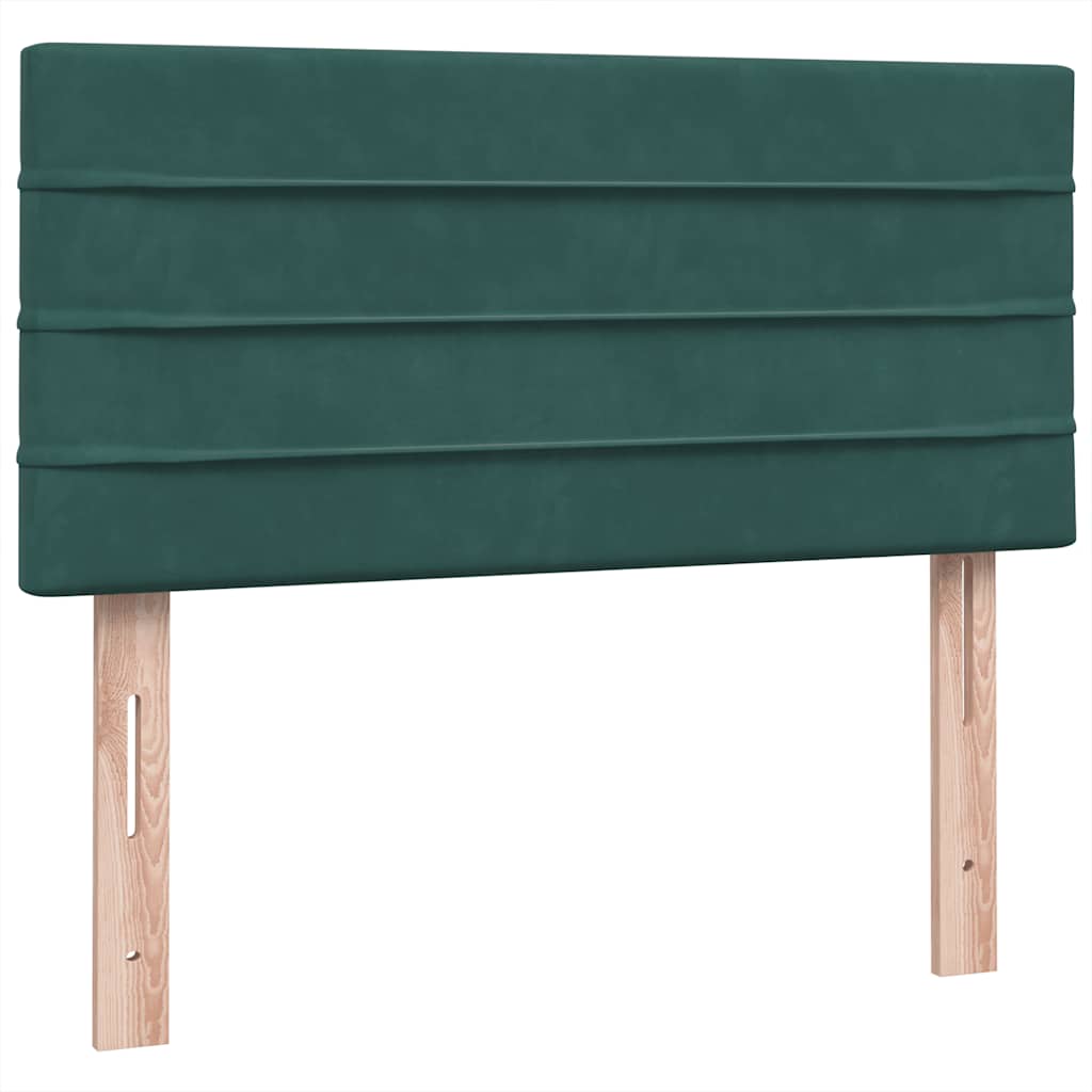 Letto a Molle con Materasso e LED Verde Scuro 80x220 cm Velluto - homemem39