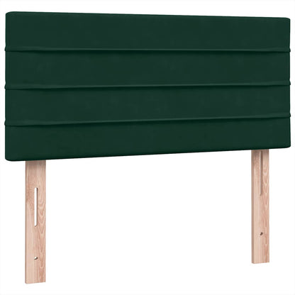 Letto a Molle con Materasso e LED Verde Scuro 80x220 cm Velluto
