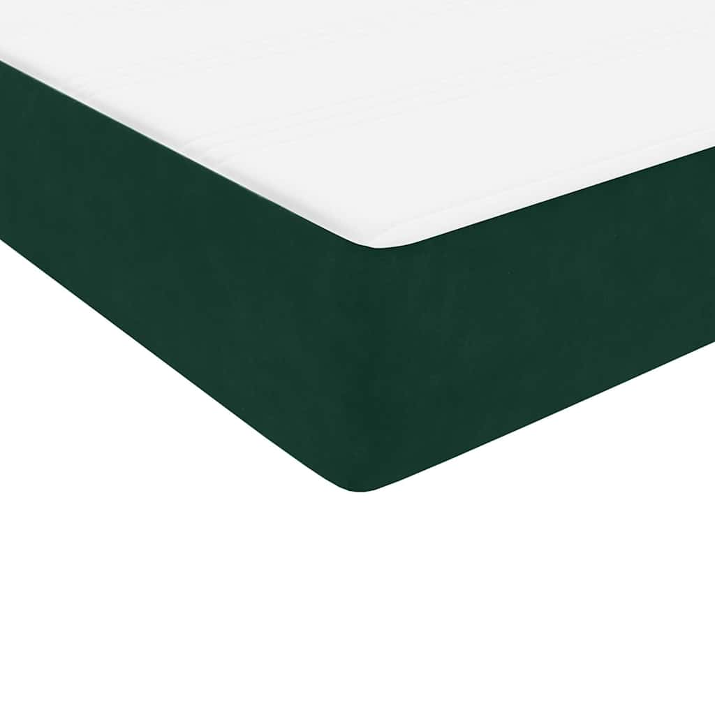 Letto a Molle con Materasso e LED Verde Scuro 180x220 cm Velluto | homemem39