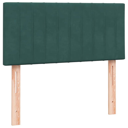 Giroletto a Molle con Materasso Verde Scuro 90x210 cm Velluto