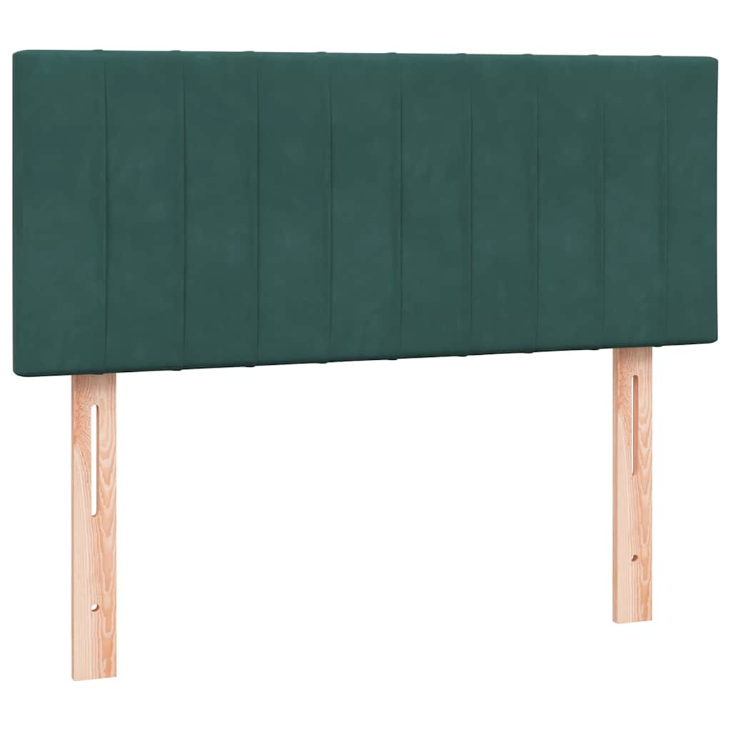 Giroletto a Molle con Materasso Verde Scuro 120x210 cm Velluto