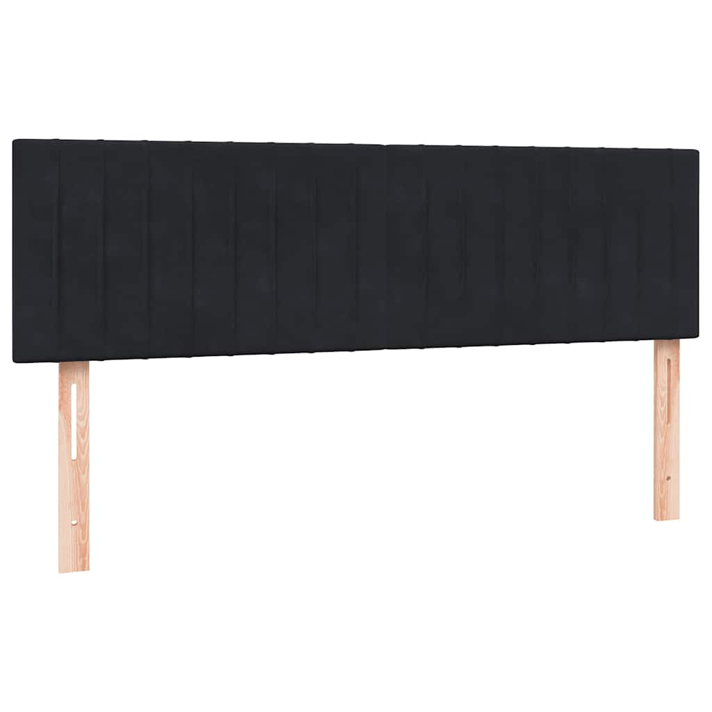 Giroletto a Molle con Materasso Nero 140x210 cm in Velluto