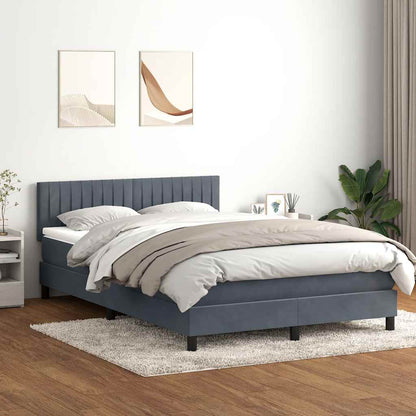 Letto a Molle con Materasso e LED Grigio Scuro 160x210 cm