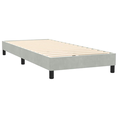 Letto a Molle con Materasso e LED Grigio Chiaro 80x220 cm