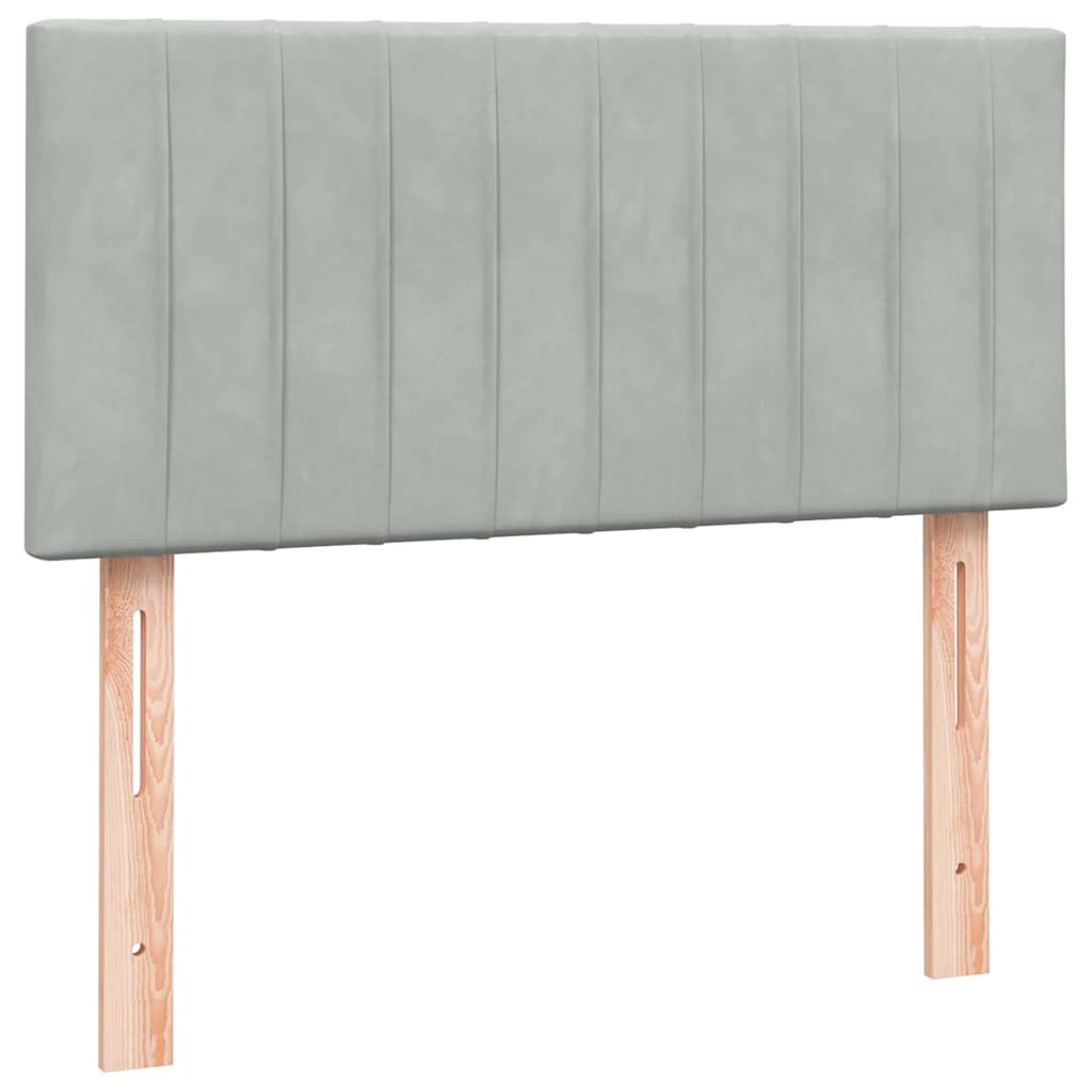Letto a Molle con Materasso e LED Grigio Chiaro 80x220 cm