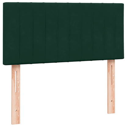 Letto a Molle con Materasso e LED Verde Scuro 80x220 cm Velluto