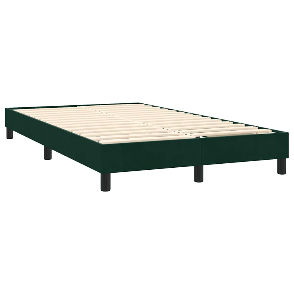 Letto a Molle con Materasso e LED Verde Scuro 160x220 cm Velluto | homemem39