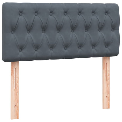 Letto a Molle con Materasso e LED Grigio Scuro 80x210 cm Velluto