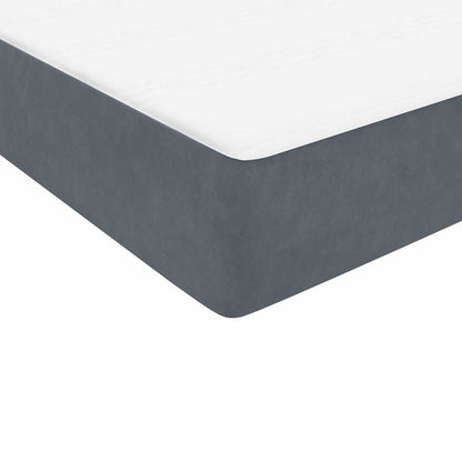 Letto a Molle con Materasso e LED Grigio Scuro 80x210 cm Velluto
