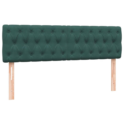 Giroletto a Molle con Materasso Verde Scuro 140x210 cm Velluto