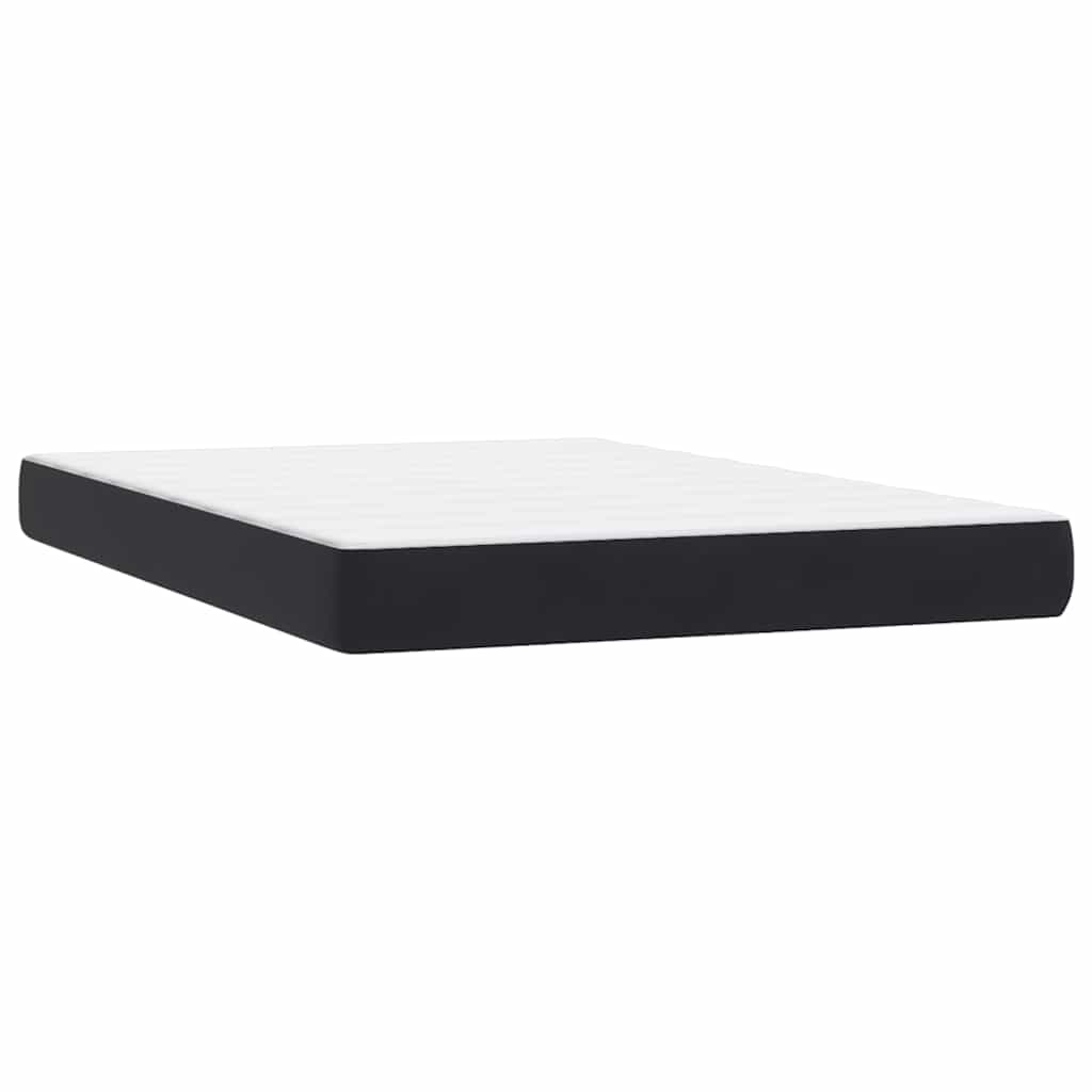 Letto a Molle con Materasso e LED Nero 160x210 cm in Velluto