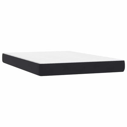 Letto a Molle con Materasso e LED Nero 160x210 cm in Velluto