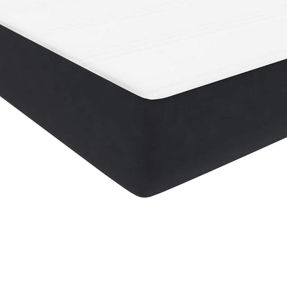 Letto a Molle con Materasso e LED Nero 160x210 cm in Velluto