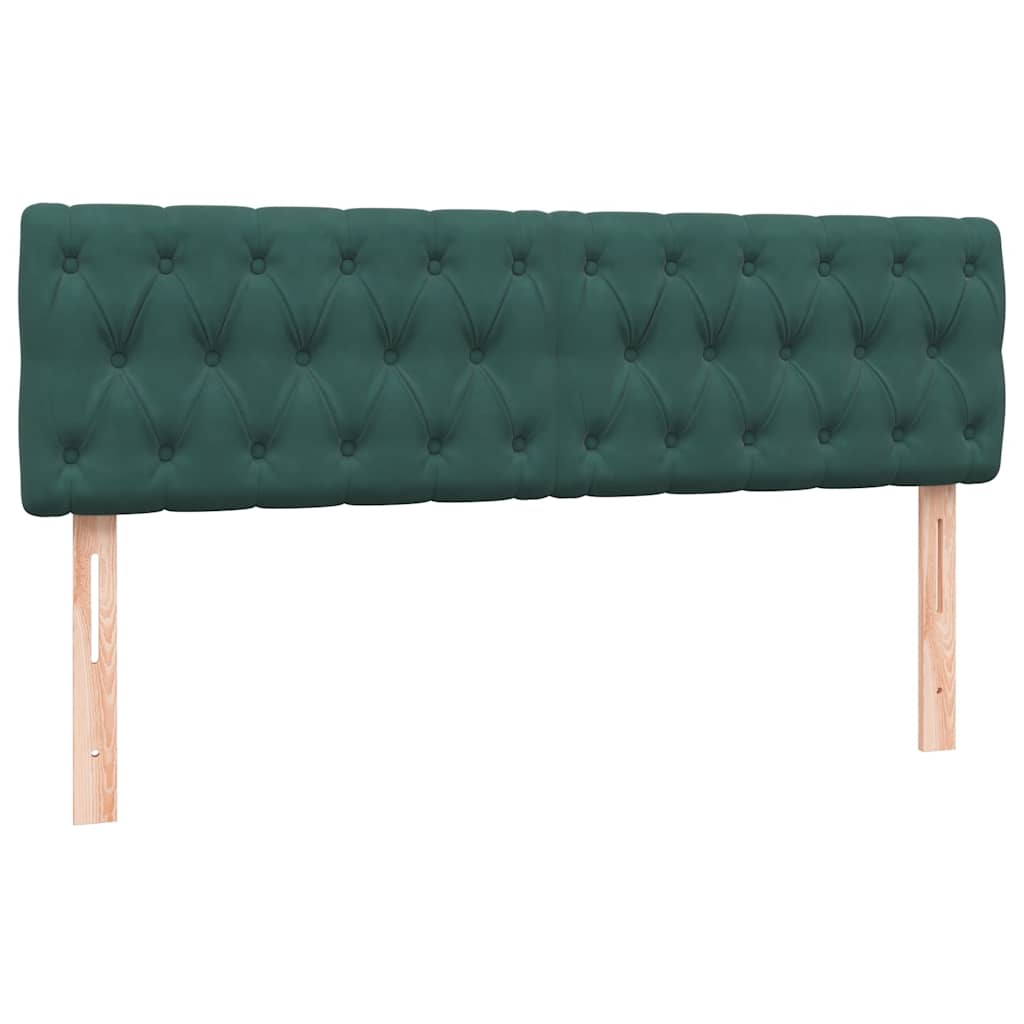 Giroletto a Molle con Materasso Verde Scuro 160x210 cm Velluto