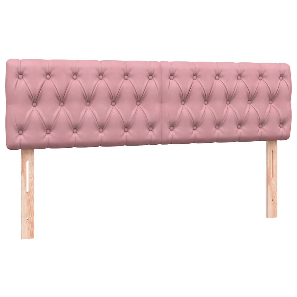 Letto a Molle con Materasso e LED Rosa 160x210 cm in Velluto