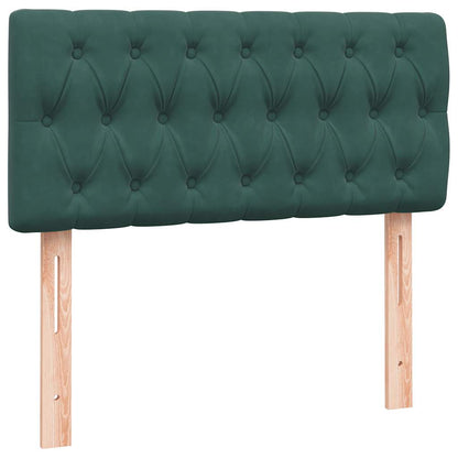 Letto a Molle con Materasso e LED Verde Scuro 80x220 cm Velluto - homemem39