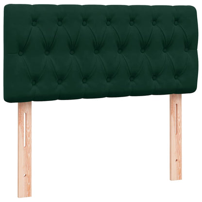 Letto a Molle con Materasso e LED Verde Scuro 80x220 cm Velluto