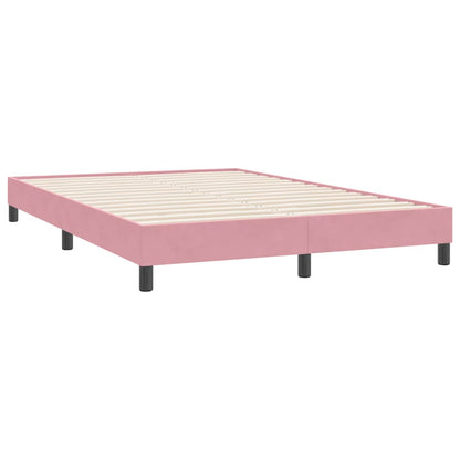 Letto a Molle con Materasso e LED Rosa 140x220 cm in Velluto