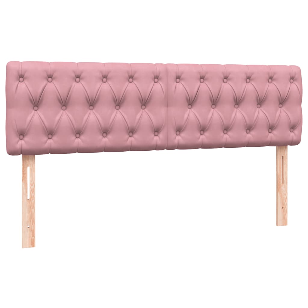 Letto a Molle con Materasso e LED Rosa 140x220 cm in Velluto
