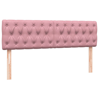 Letto a Molle con Materasso e LED Rosa 140x220 cm in Velluto