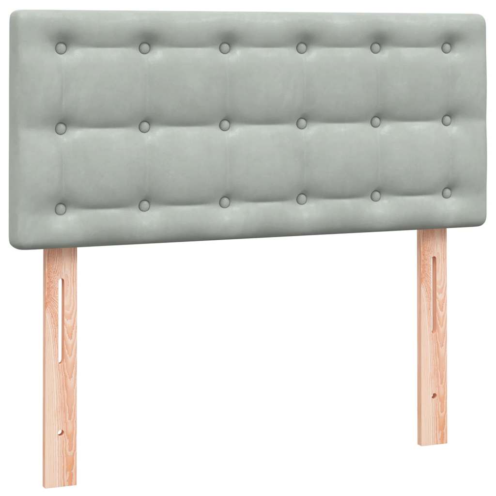 Letto a Molle con Materasso e LED Grigio Chiaro 80x210 cm Velluto | homemem39