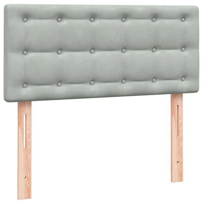 Letto a Molle con Materasso e LED Grigio Chiaro 80x210 cm Velluto | homemem39