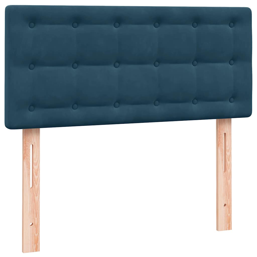 Letto a Molle con Materasso e LED Blu Scuro 80x210 cm Velluto | homemem39
