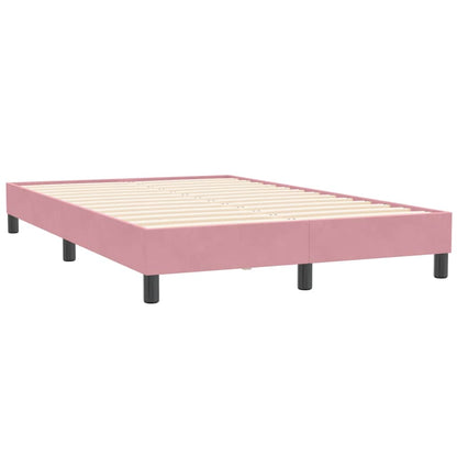 Letto a Molle con Materasso e LED Rosa 120x210 cm in Velluto